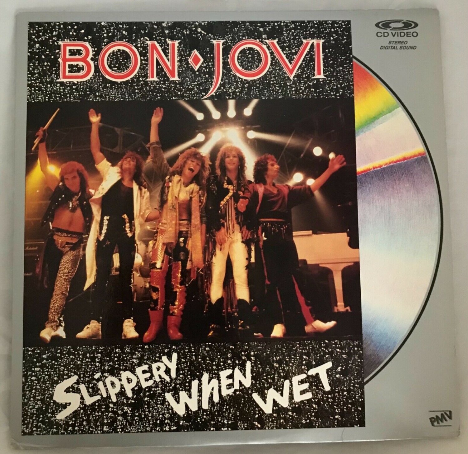 BON JOVI SLIPPERY WHEN WET Laserdisc LD MUSIC VIDEO 1980s Vintage BON JOVI SLIPPERY WHEN WET Laserdisc LD MUSIC VIDEO 1980s Vintage