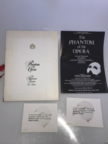 Brochure The Phantom of the Opera The Ahmanson Theatre Los Angeles Premiere 1989