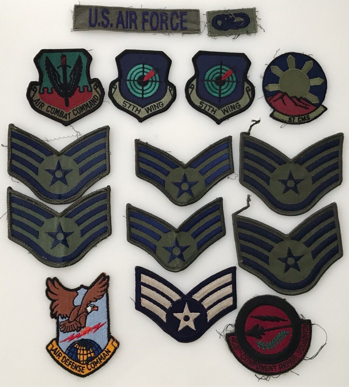 (15) USAF patches insignia U.S. Air Force 57th Wing Lot Air Combat Command