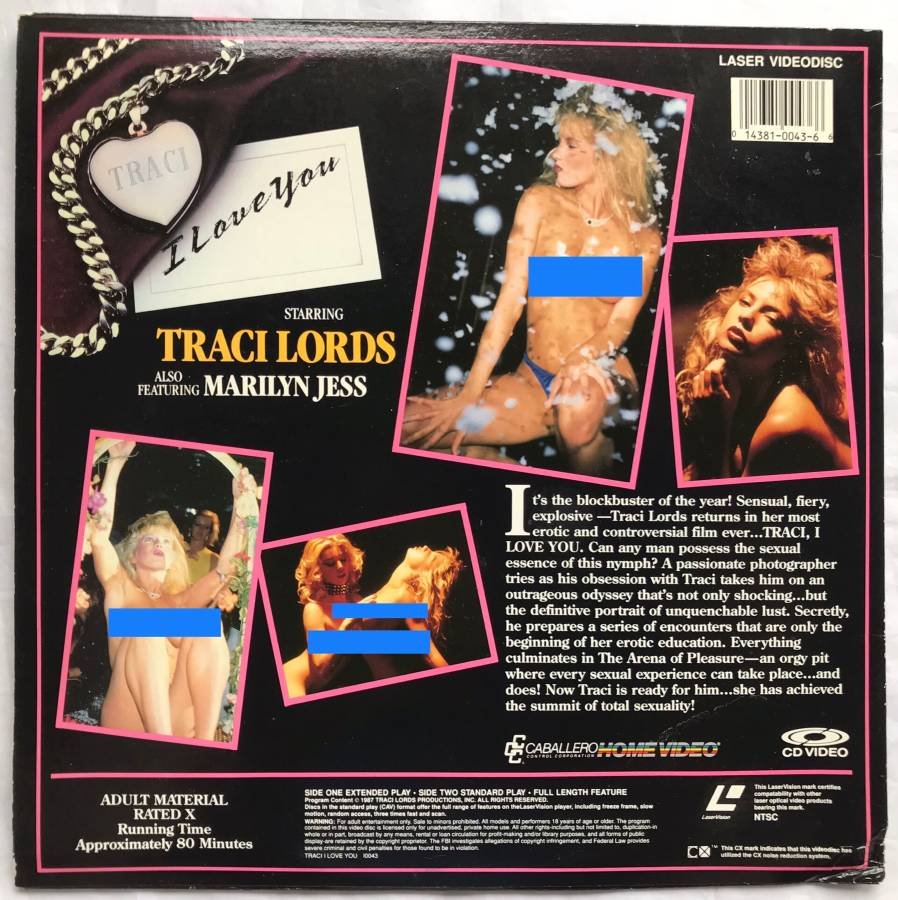 Traci I Love You Laserdisc Traci Lords Marilyn Jess Adult Rated X 1987