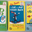 VTG Dr Seuss VHS Lot Of 3 One Fish, ABC & Cat In The Hat Comes Back VideoTapes