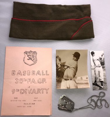 1955 US Army Baseball Star Dogtags & Photos Program 35th Field Artillery Group