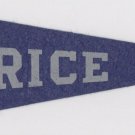 Vintage Rice University Mini College Pennant Felt 9" Miniature Blue
