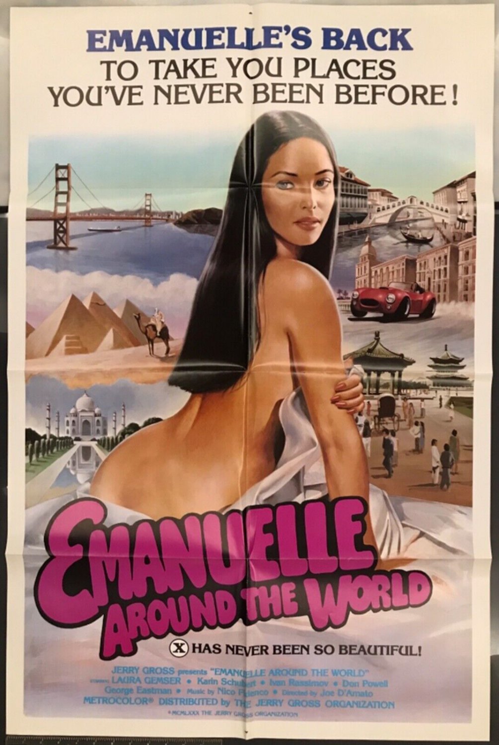 Emanuelle Around The World Vintage Original Movie Poster X Film Laura Gemse