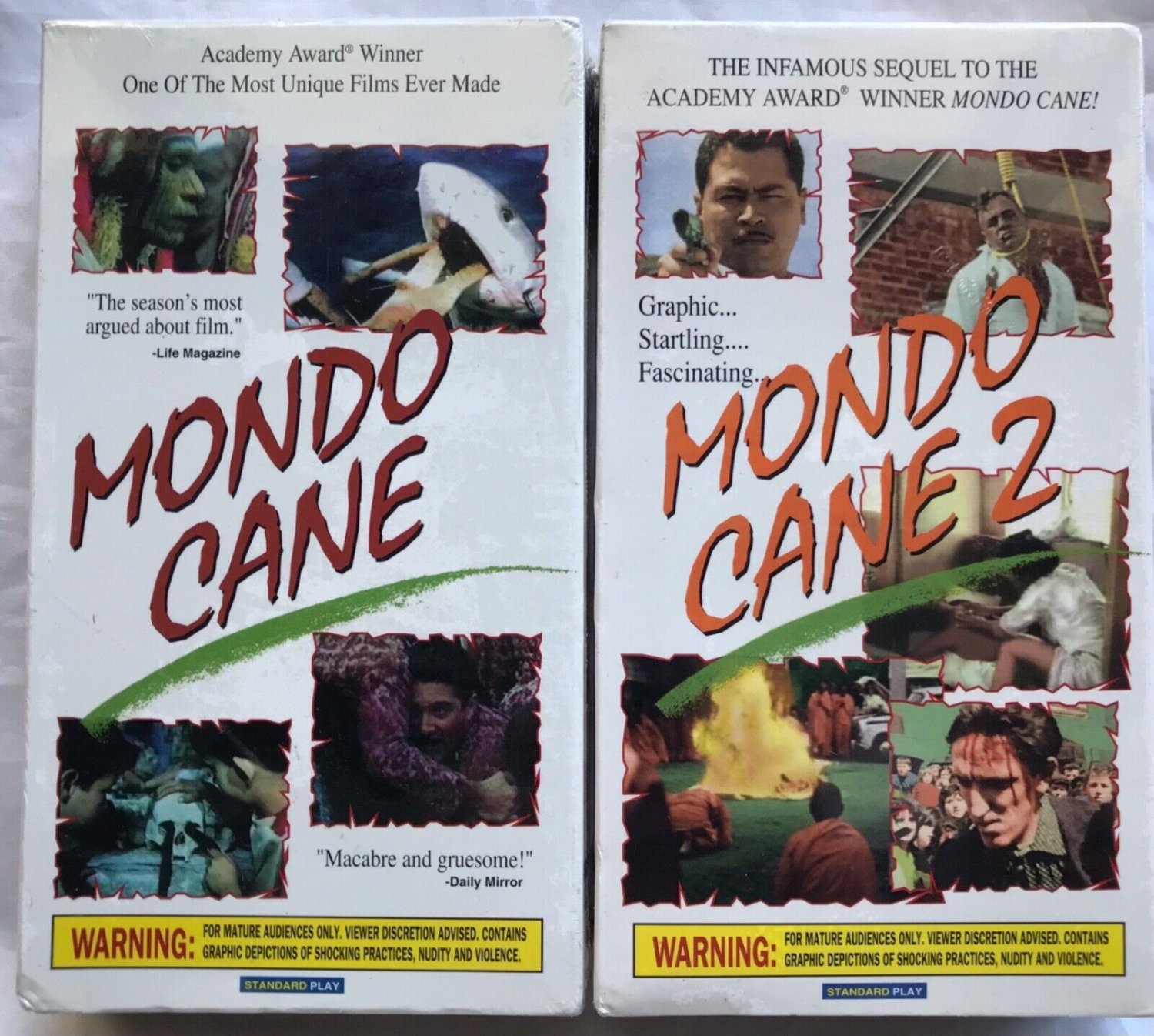 Mondo Cane VHS + MondoCane 2 Horror Shockumentary Brand New Sealed Lot ...