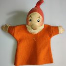 Mutzli Gnome Puppet Elf Vintage 1950s 1960s w/ Glass Painted Googly Eyes & Felt