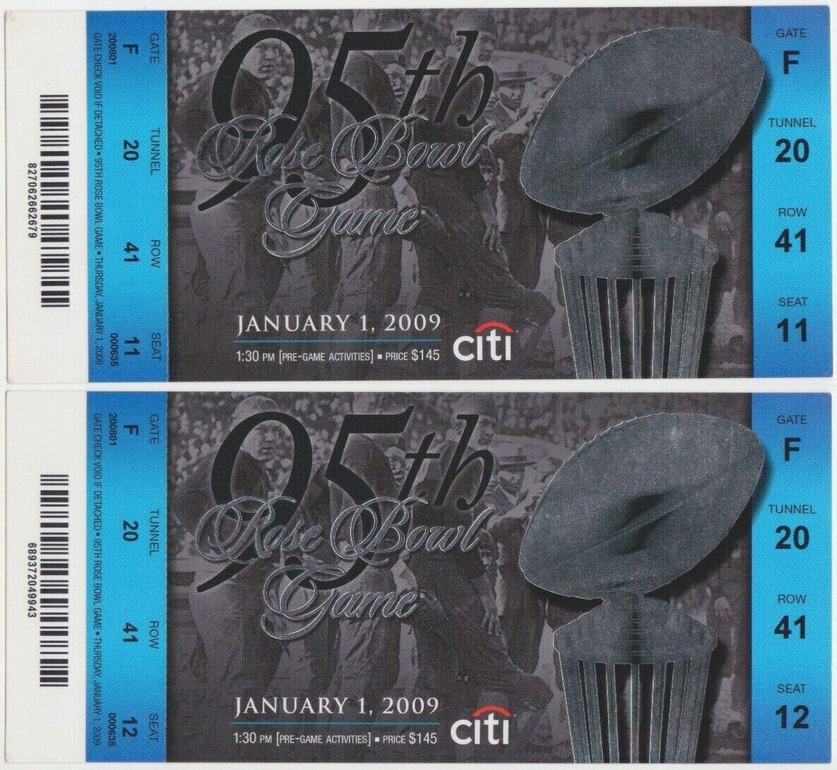 2009 Rose Bowl Full Ticket Lot 2 USC vs Michigan College Football ...