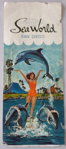 VTG Seaworld Flyer One Sheet Brochure San Diego California Sea Show Hydrofoil