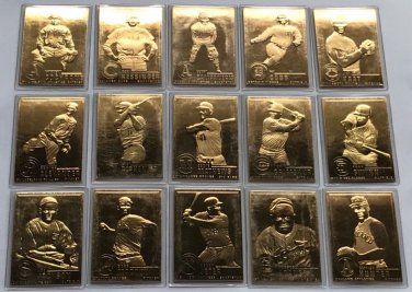 Danbury Mint 22K Baseball Cards 22 K gold Lot of 25 #46-97 Ty Cobb, Gwynn, Jeter