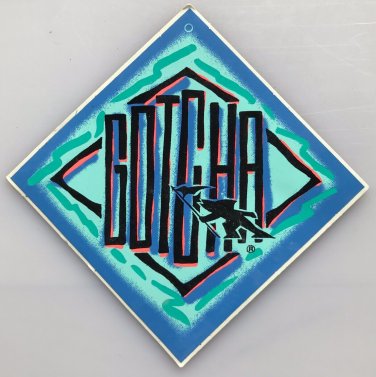 GOTCHA Surfboards Clothing Neon 80's Shark Flag Logo Vintage Surfing STICKER