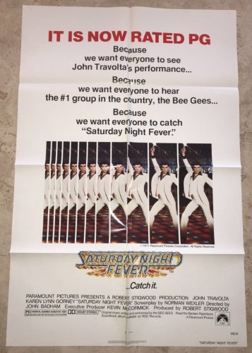 SATURDAY NIGHT FEVER Rated PG 1977 One Sheet Movie Poster John Travolta