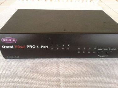Belkin OmniView Pro 4-Port KVM, WORKING, F1D104-OSD, VGA / PS2 / Serial