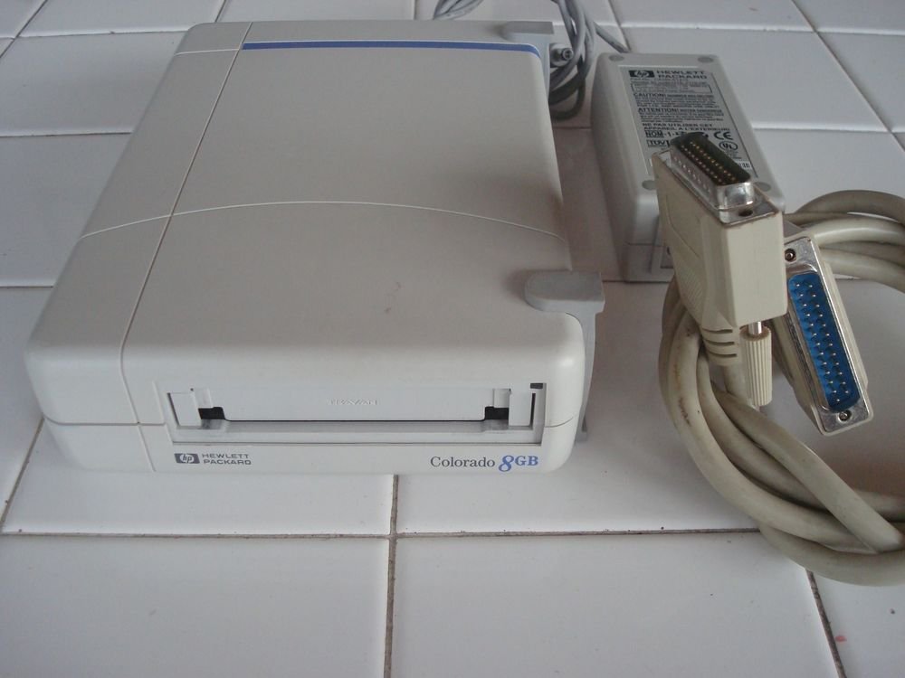 HP Colorado 8GB Tape Drive, External Parallel-Port Travan Model XXGBe