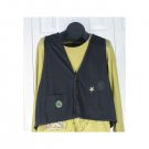Button Organic Cotton Over Vest by Blue Fish Black S/ 1 (Code CMJ )