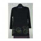 L/S Holiday Rayon Lycra Top by Blue Fish - Black S/1 (Code CMJ )