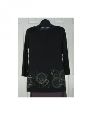L/S Holiday Rayon Lycra Top by Blue Fish - Black S/1 (Code CMJ )
