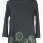 L/S Holiday Rayon Lycra Top by Blue Fish - Black S/1 (Code CMJ )