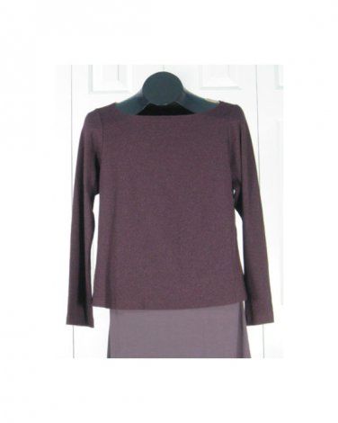 L/S Rib Rayon Lycra Top by Blue Fish- Cassis Heather S/0 (Code CMJ )