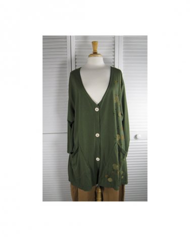 Sun Patch Cardigan S/2 NWT Grapeleaf by Blue Fish / Barclay Studio (Code CAP)