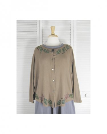 Tie Back Cardigan S/2 NWOT Cocoa by Blue Fish Barclay Studio (Code CAP)