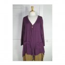 One Button Cardigan S/2 NWT Plum by Blue Fish / Barclay Studio (Code CAP)