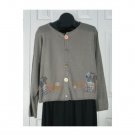 Cardigan 100% Cotton Sweater by Blue Fish- Olive Stone OSFA (Code CMJ )