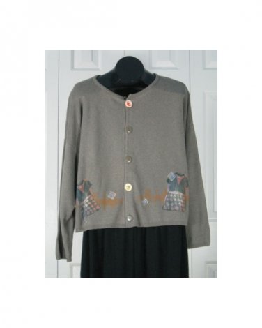 Cardigan 100% Cotton Sweater by Blue Fish- Olive Stone OSFA (Code CMJ )