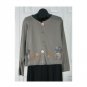 Cardigan 100% Cotton Sweater by Blue Fish- Olive Stone OSFA (Code CMJ )
