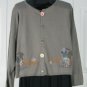 Cardigan 100% Cotton Sweater by Blue Fish- Olive Stone OSFA (Code CMJ )