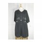 Vintage Button Dress S/1 NWOT Black by Blue Fish / Barclay Studio (Code CAP)