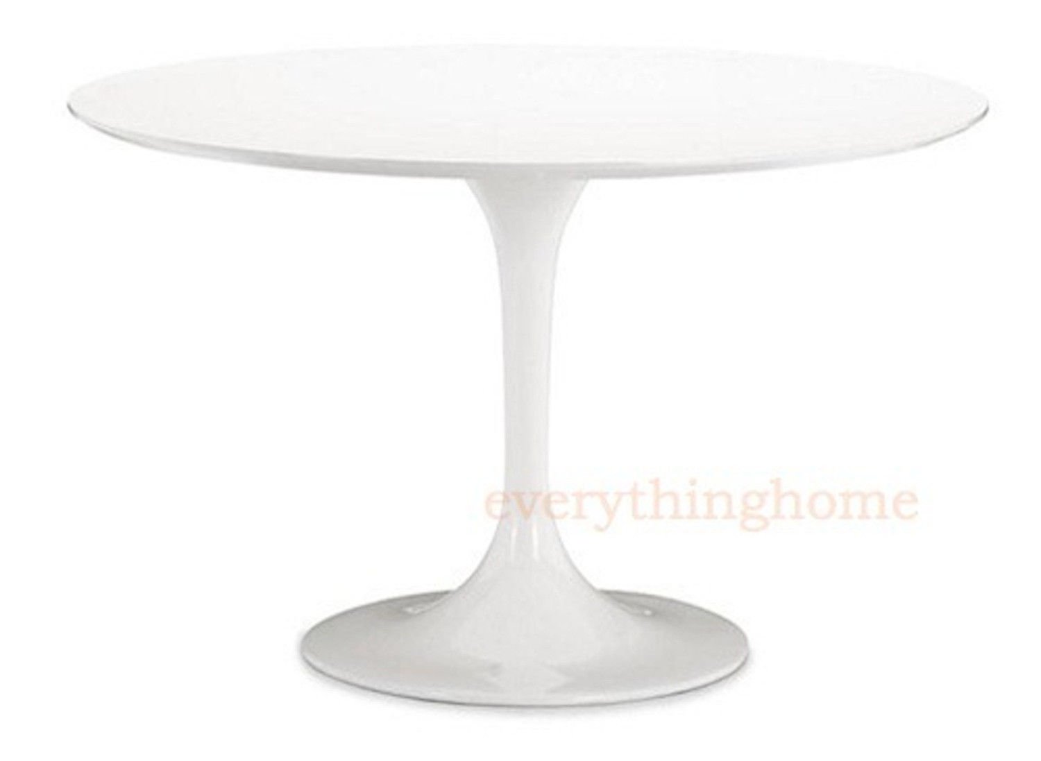 48" WHITE SAARINEN MODERN TULIP FIBERGLASS TOP DINING TABLE INDOOR OR