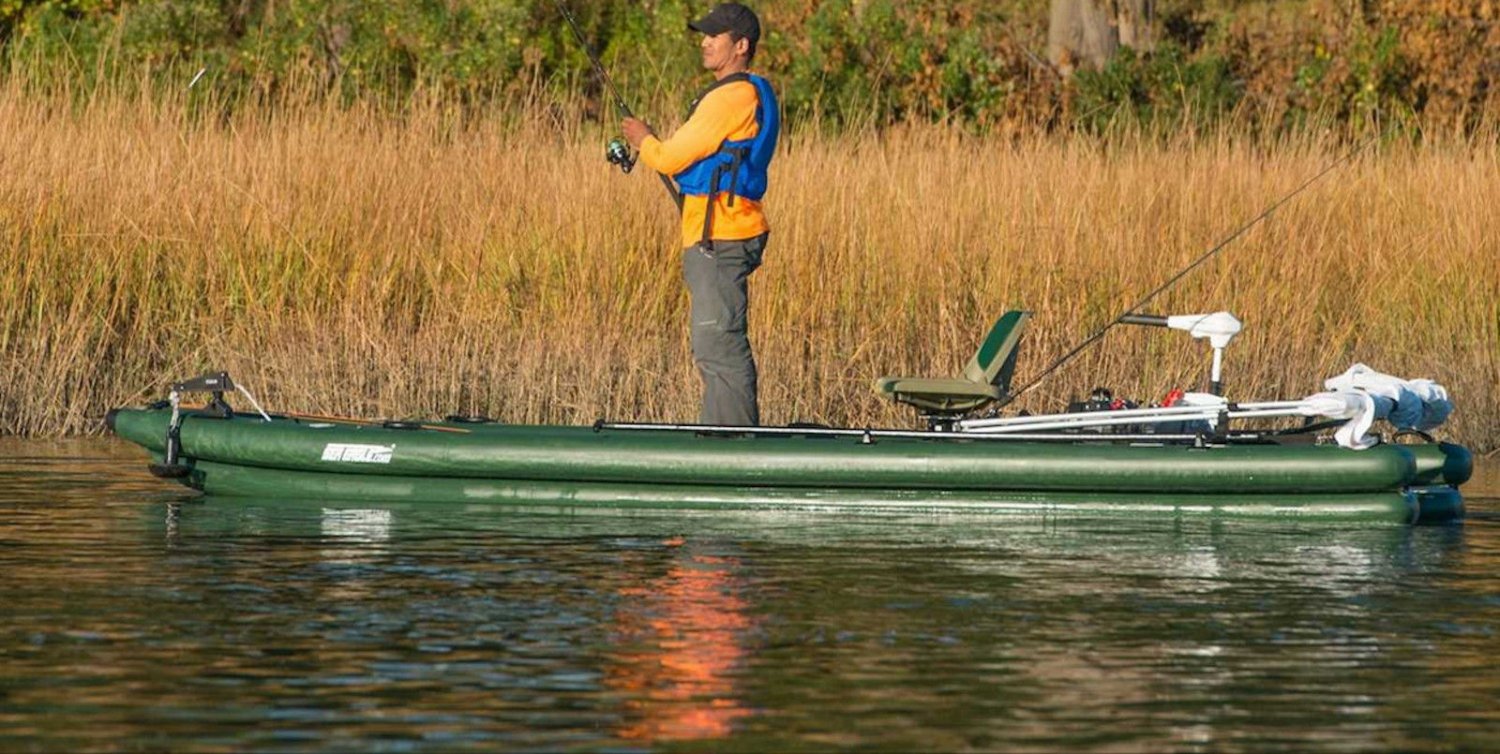 SEA EAGLE INFLATABLE FISHSKIFF 16 SOLO START UP PACKAGE BOAT PADDLE