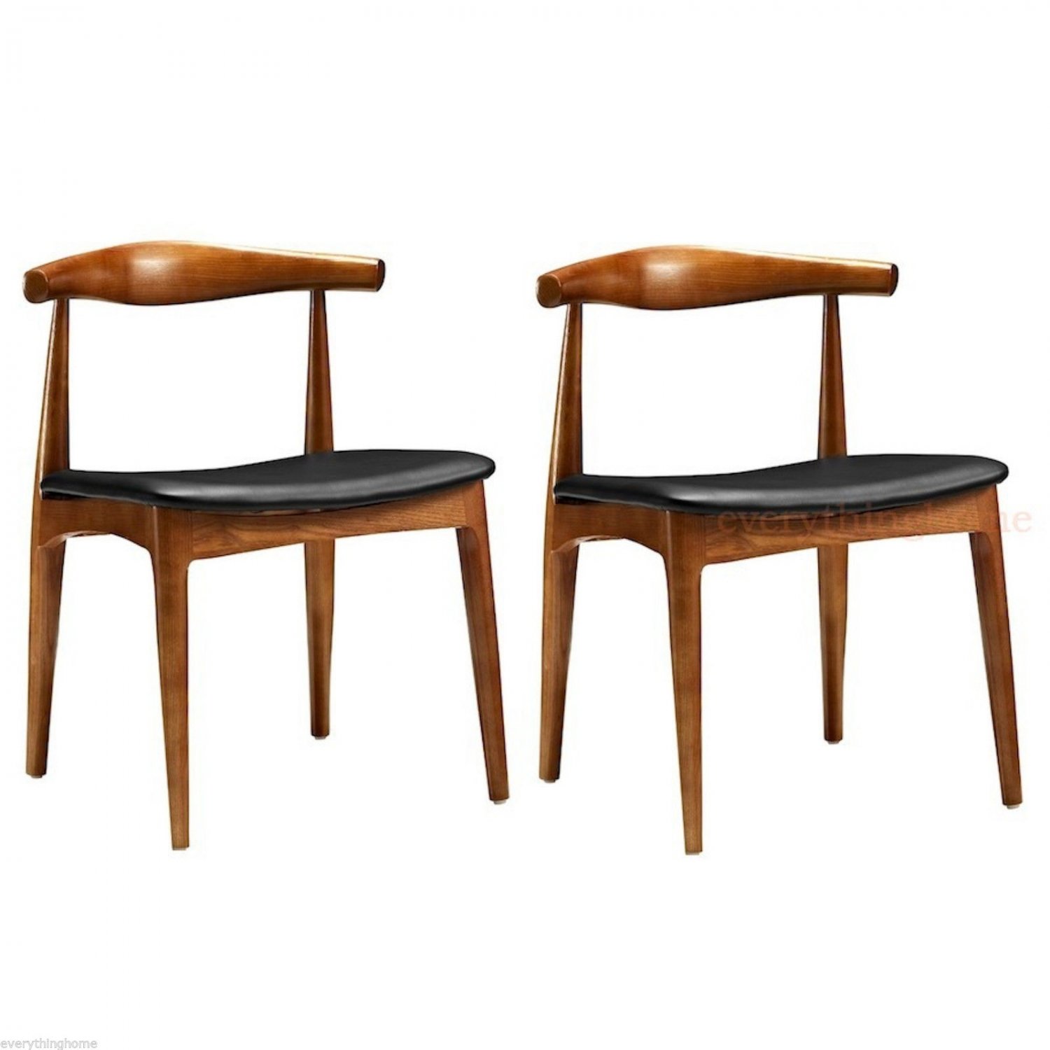 2X WEGNER STYLE DANISH ELBOW MIDCENTURY LIGHT WALNUT DINING CHAIRS