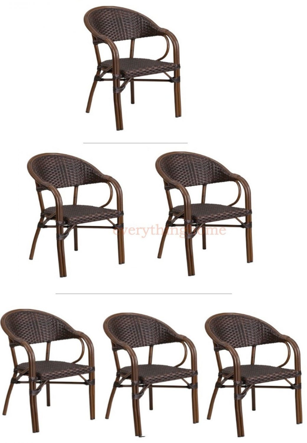DARK BROWN RATTAN RESTAURANT PATIO DINING CHAIR DARK BROWN BAMBOO ...