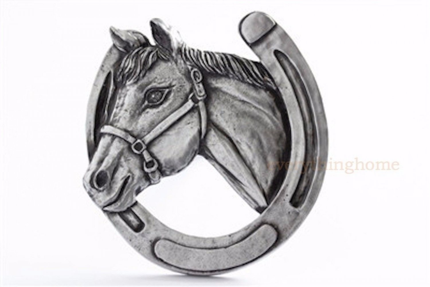 HORSE SHOE HEAD AUTO TRUCK CAR GRILLE HOOD ORNAMENT EMBLEM MEDALLION