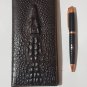 Cow Leather Crocodile Head Long Wallet with Pen