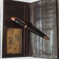 Cow Leather Crocodile Head Long Wallet with Pen