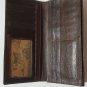 Cow Leather Crocodile Head Long Wallet with Pen