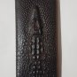 Cow Leather Crocodile Head Long Wallet with Pen