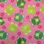 Double Sided Crochet Edge Frog, Froggies, Floral, Flowers Flannel Baby Blanket