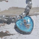 Custom Disney Frozen Olaf the Snowman Glass Heart Necklace