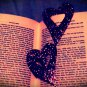 Rose glitterheart bookmark