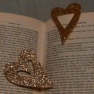 Golden glitter heartbookmark