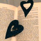 Blue heart glitterbookmark