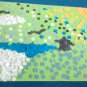 Confettipicture landscape with sea and cottage