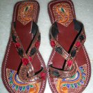 New Ladies Multi-coloured Indian Sandal / Khussa - Narrow fit