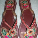 New Ladies Multi-coloured Flip-flop Style Indian Sandal / Khussa