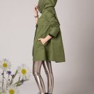 Army green cotton thick casual woman coat long jacket