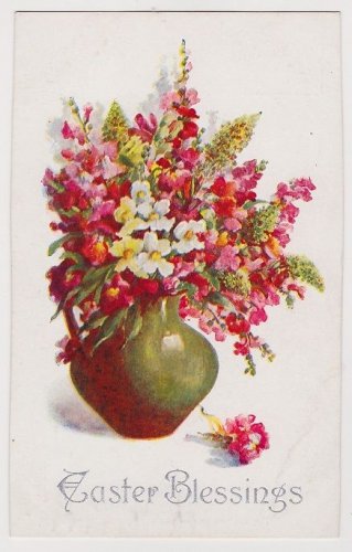 #14 Easter Postcard  raised lettering  unused