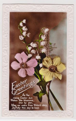 #16 Real Photograph Easter Embossed Glossy Postcard   unused ?